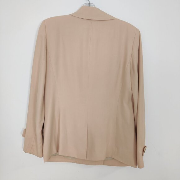 DKNY Women's Pea Coat Size 6 Beige Rayon Blend Quiet Luxury Business Casual Chic - Picture 4 of 9